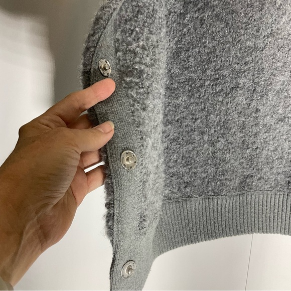 GAP Made w/Alpaca Wool Snap Front Vest Wide Collar Cozy Fuzzy Sleeveless Size M - Picture 8 of 16